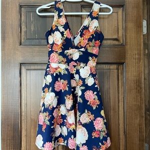 Size small blue floral mini dress from Forever21